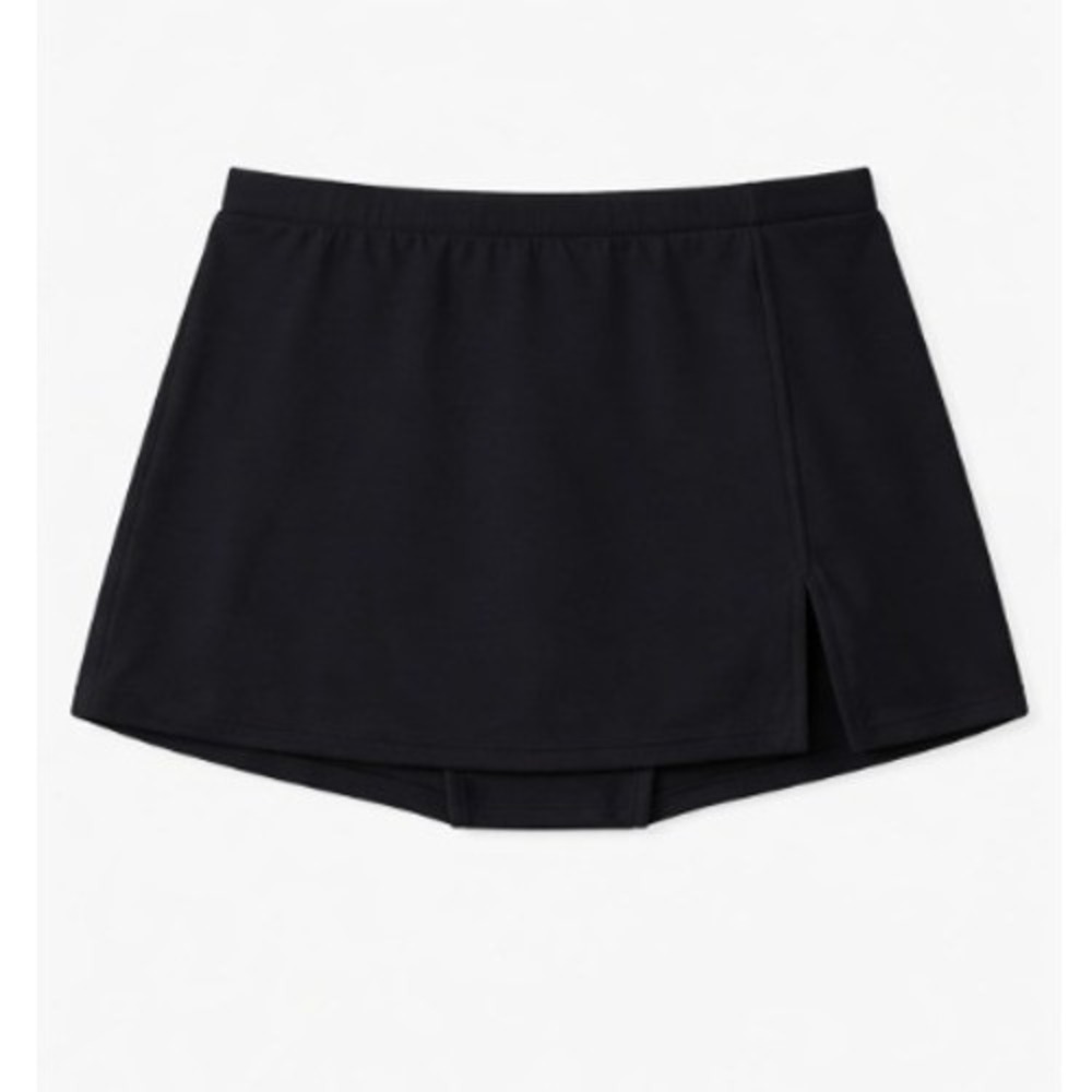 Swim Solutions Black Slit Skirt Swim Bottom Thigh Minimizer Size 18W New 525048X